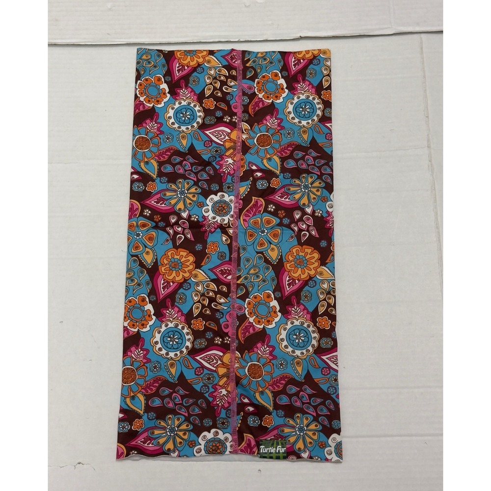 Turtle Fur Neck Gaiter Unisex One Size Brown Multi Floral Paisley Ski Snow Boho